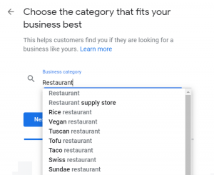 Google My Business Optimization - Choose Category of Business on GMB