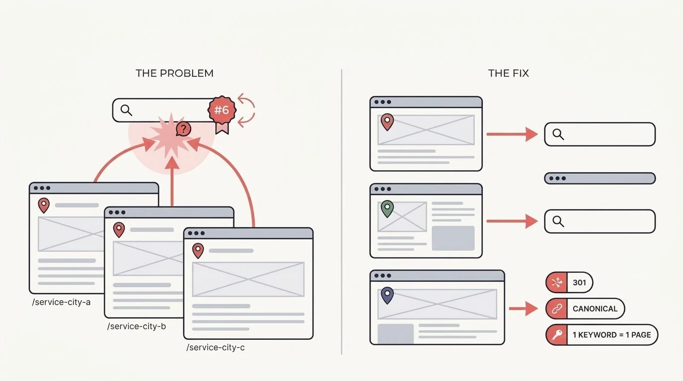 Location Page Keyword Cannibalization: How to Diagnose and Fix It